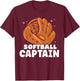 Softball Captain Cute Softballer Player Match Softball T-Shirt - T-Shirt | Maroon