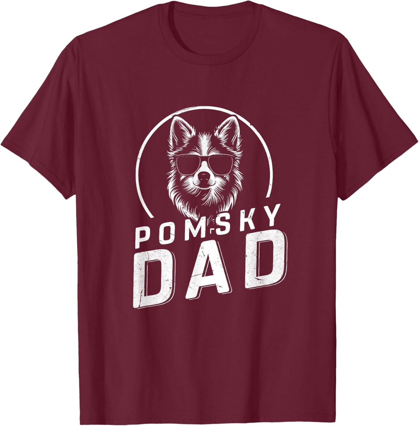 Pomsky Dad Dog Owner Gifts Men Funny Dog Dad Father's Day T-Shirt - T-Shirt | Maroon