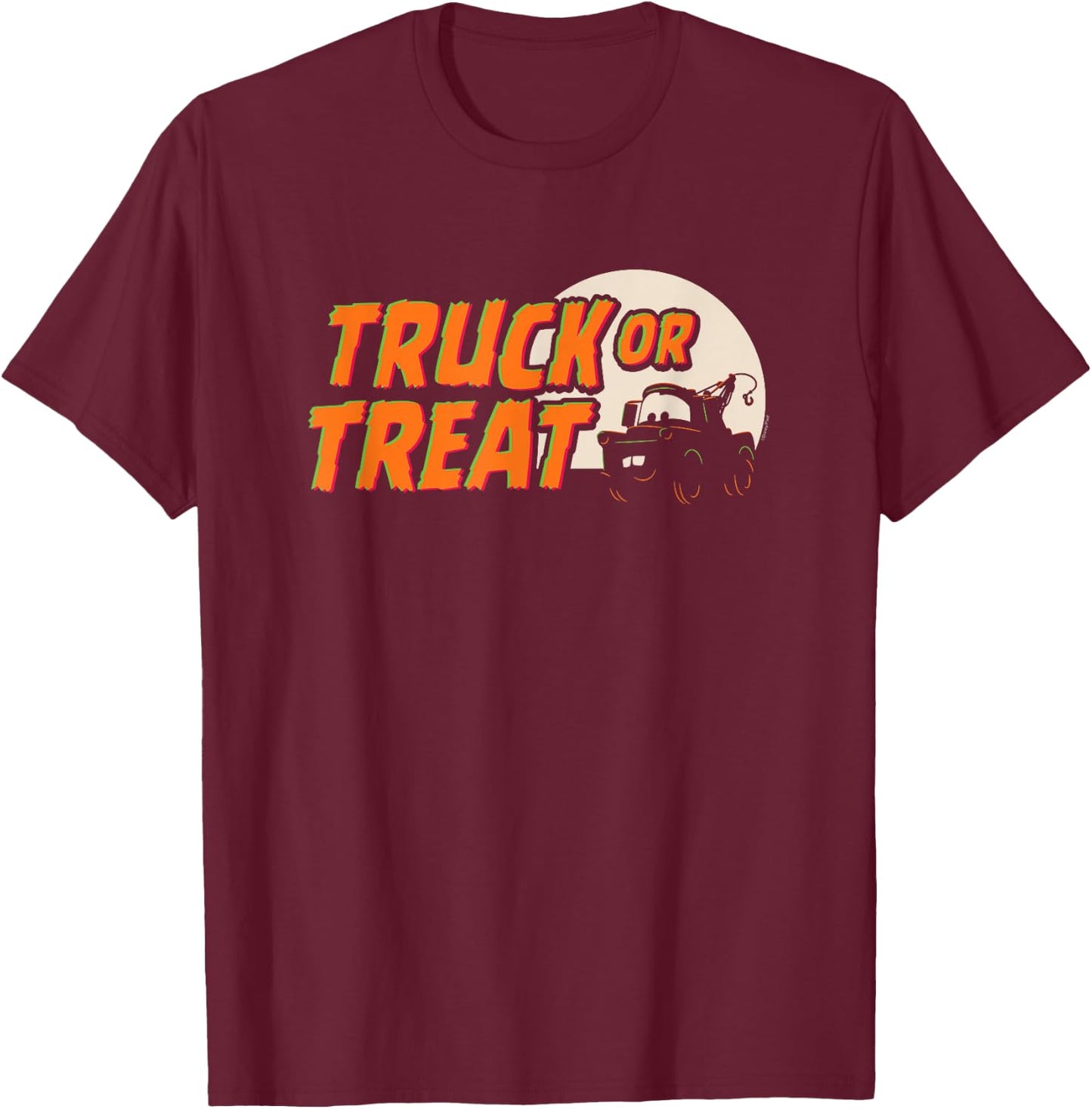 Disney and Pixar’s Cars Mater TRUCK or Treat Halloween T-Shirt - T-Shirt | Maroon