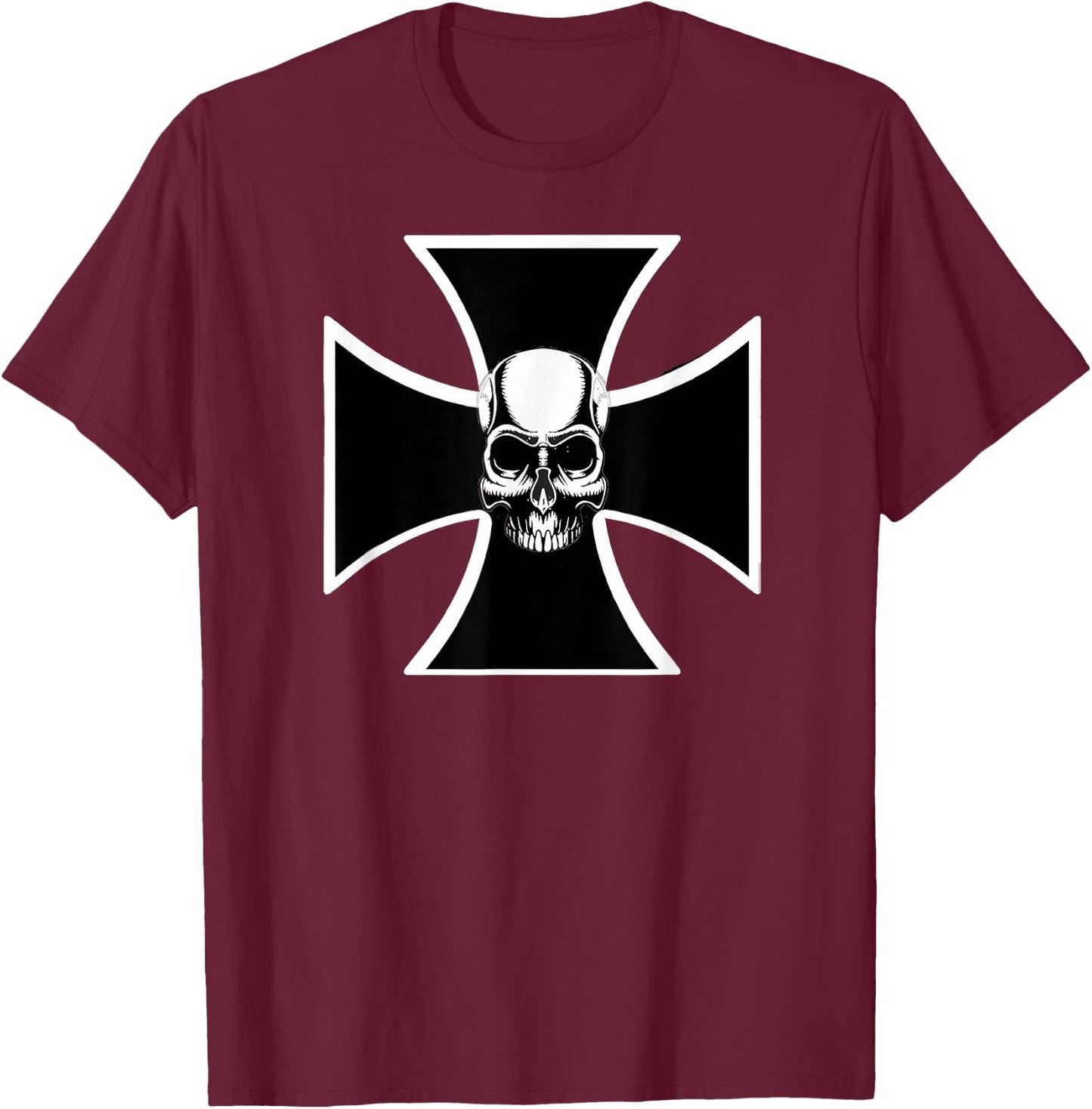 Iron Cross Biker T-Shirt - T-Shirt | Maroon