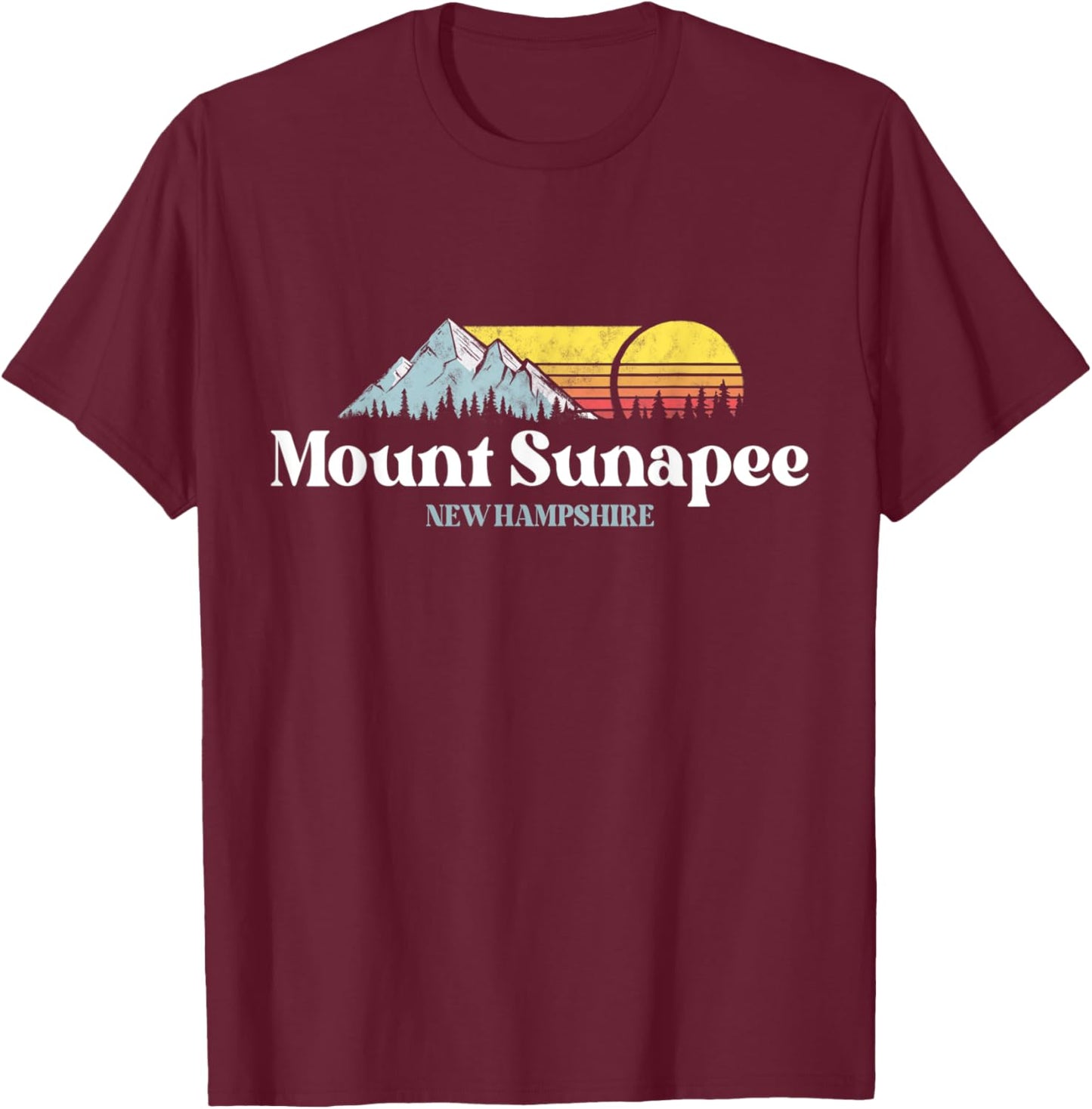 Mount Sunapee,NEW HAMPSHIRE,Ski Snowboard Hiking T-Shirt - T-Shirt | Maroon