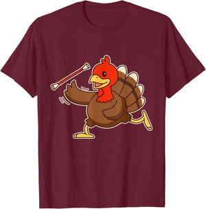 Funny Acrobatic Turkey Baton Twirling - Twirler T-Shirt - T-Shirt | Maroon