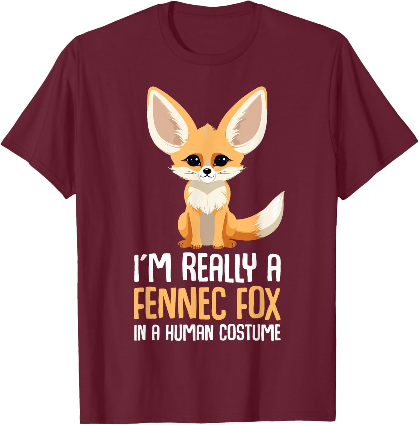 Fennec Fox Costume Girls Fox T-Shirt - T-Shirt | Maroon