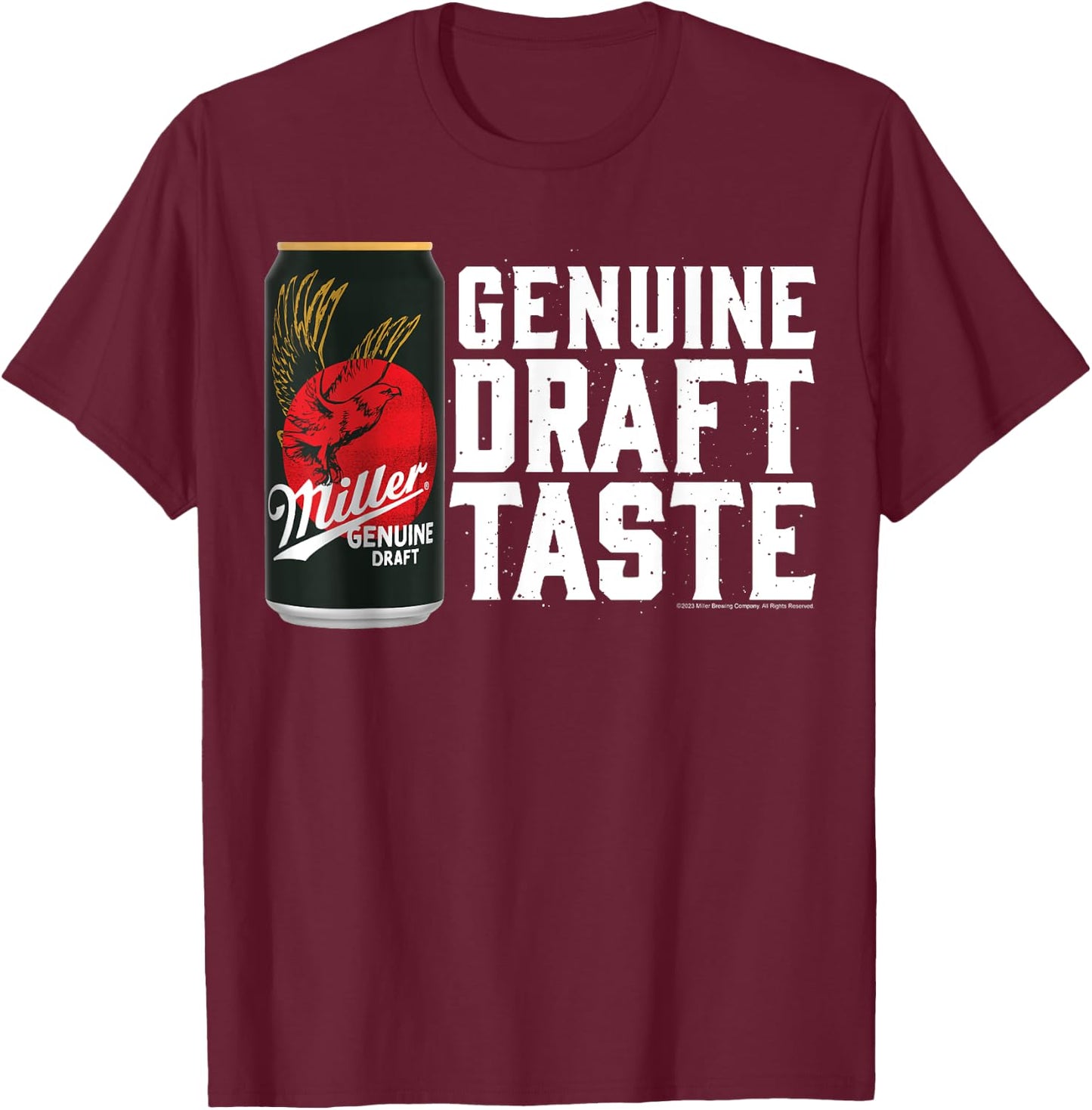 Miller Genuine Draft - Genuine Draft Taste T-Shirt - T-Shirt | Maroon