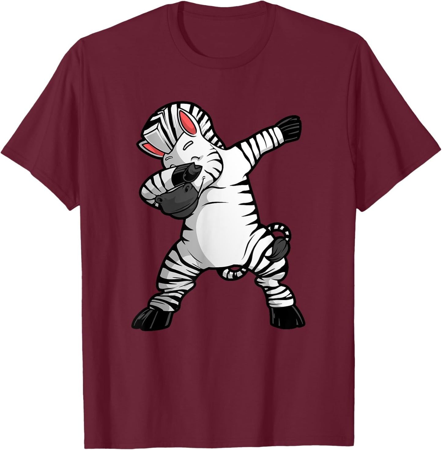 Cool Zebra Design Women Kids Wild Animal Zebra Lover T-Shirt - T-Shirt | Maroon