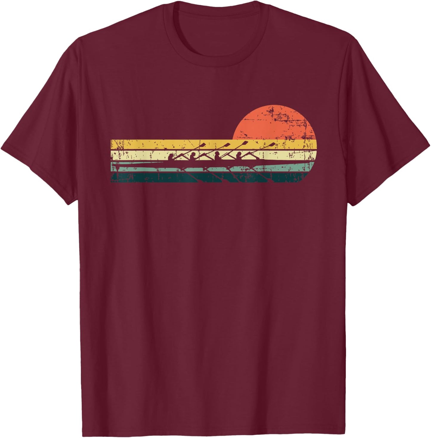 Vintage Rowing Funny Rower Crew Boat Sculling Lovers Outfit T-Shirt - T-Shirt | Maroon