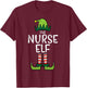 Nurse Elf Xmas Matching Christmas For Family Winter Scrub T-Shirt - T-Shirt | Maroon