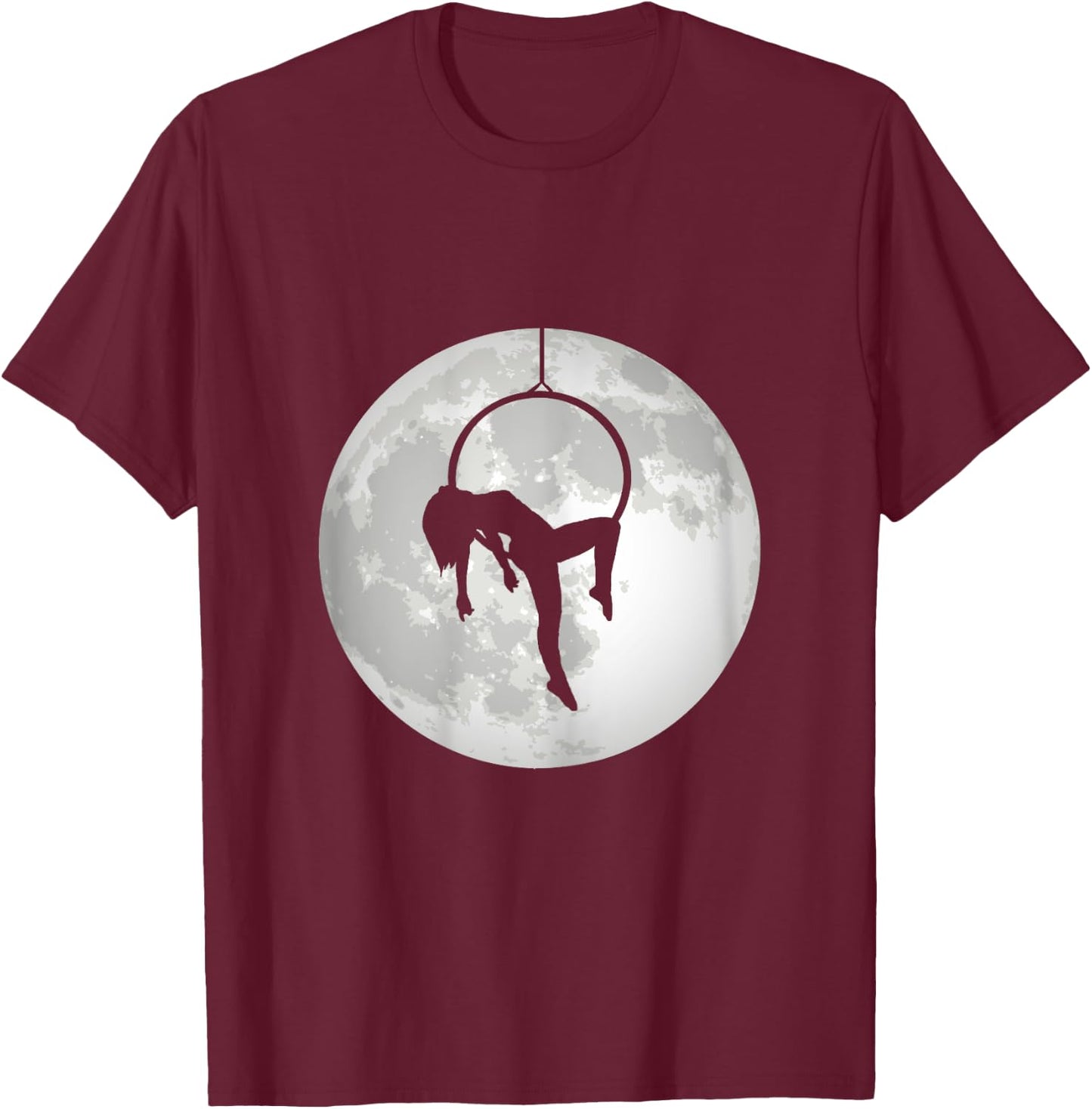 Aerial Moon Aerial Yoga Circus Lyra Trapeze Aerial Silk T-Shirt - T-Shirt | Maroon