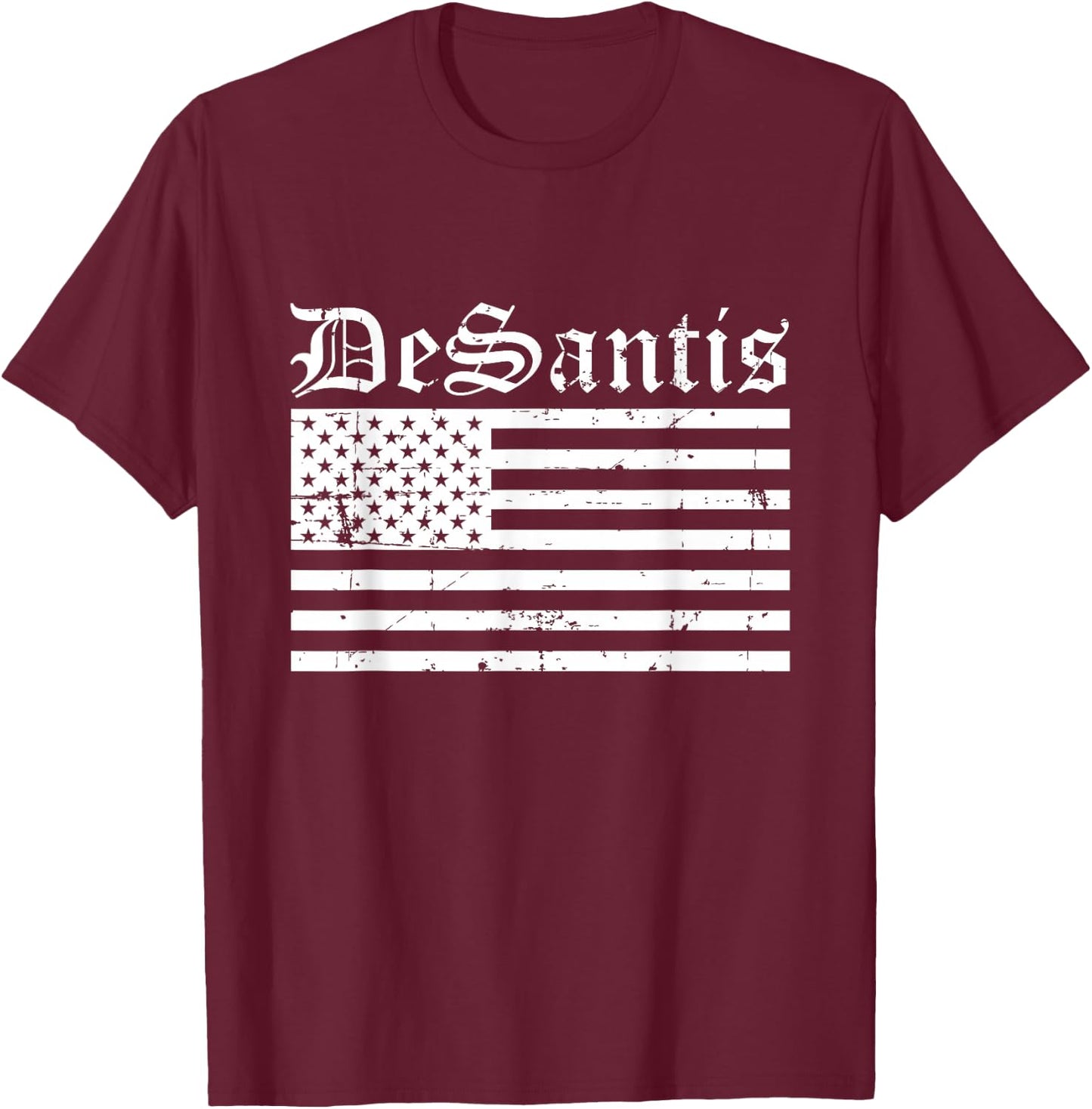 Ron DeSantis American Flag T-Shirt - T-Shirt | Maroon