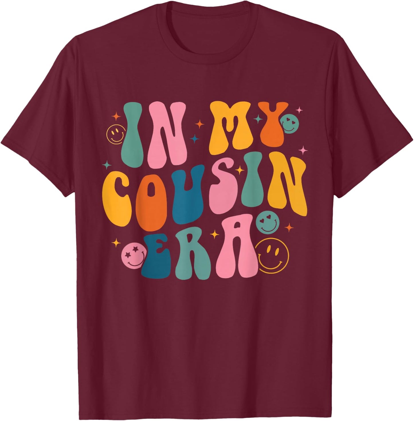 Retro Groovy In My Cousin Era, Funny Cool Cousin Toddler Kid T-Shirt - T-Shirt | Maroon