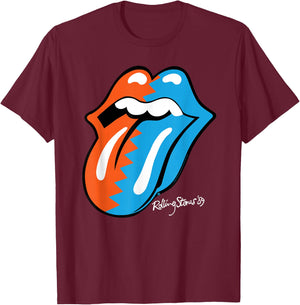 The Rolling Stones Zig Zag 89 Tongue T-Shirt - T-Shirt | Maroon