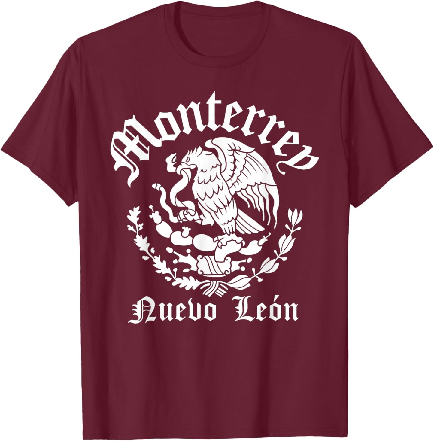 Monterrey with Mexican Emblem Monterrey T-Shirt - T-Shirt | Maroon