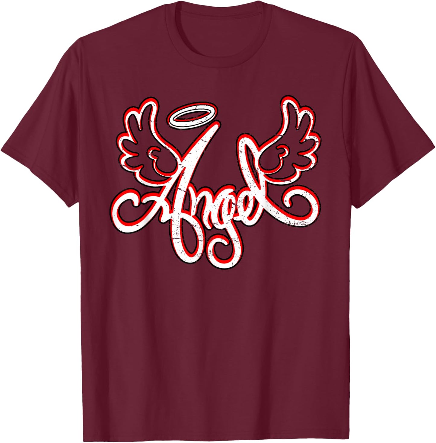 Retro 90s 00s Throwback Angel Wings Y2K aesthetic T-Shirt - T-Shirt | Maroon