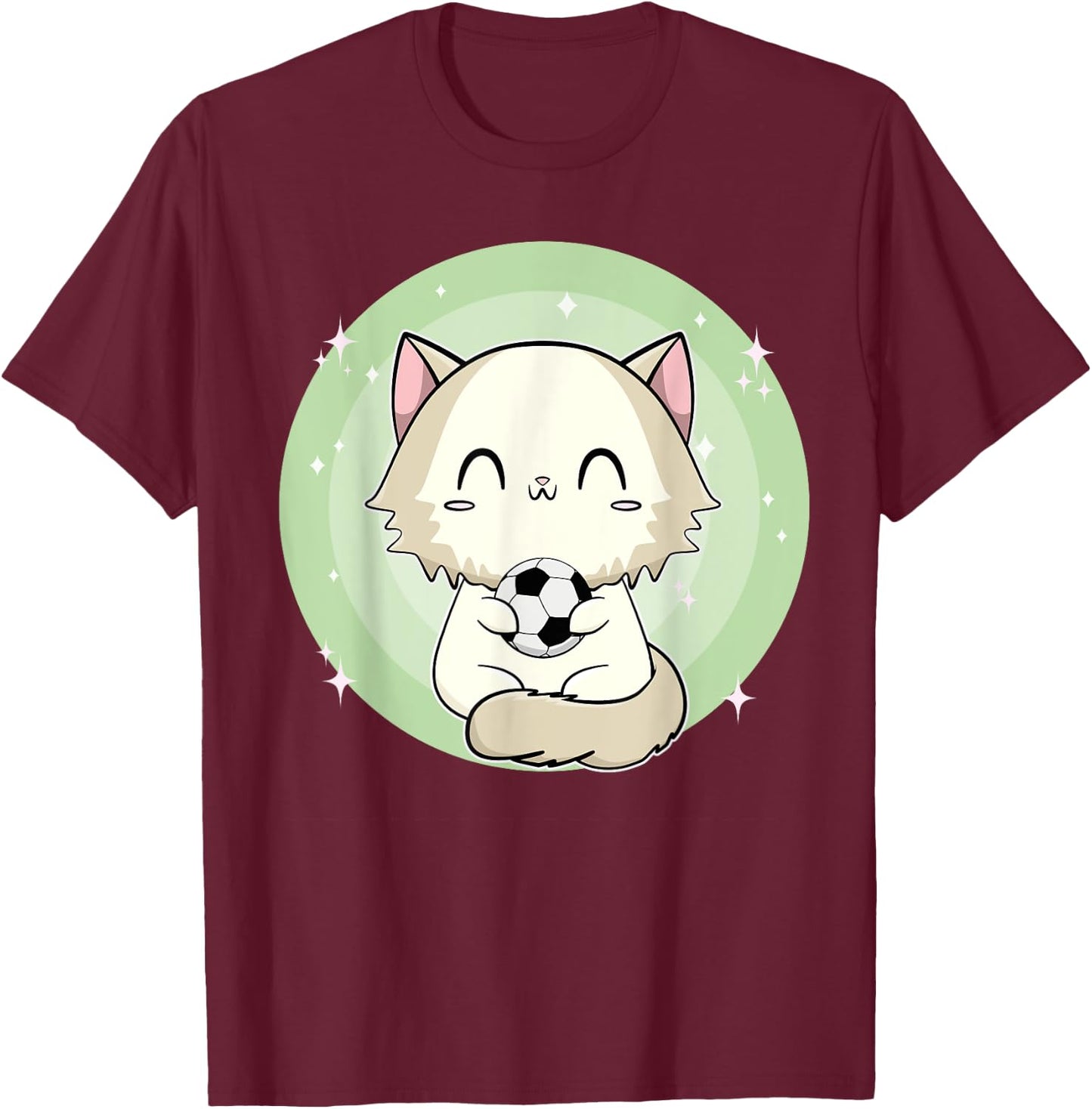 Ragdoll Cat With Soccer Men Women Kids T-Shirt - T-Shirt | Maroon