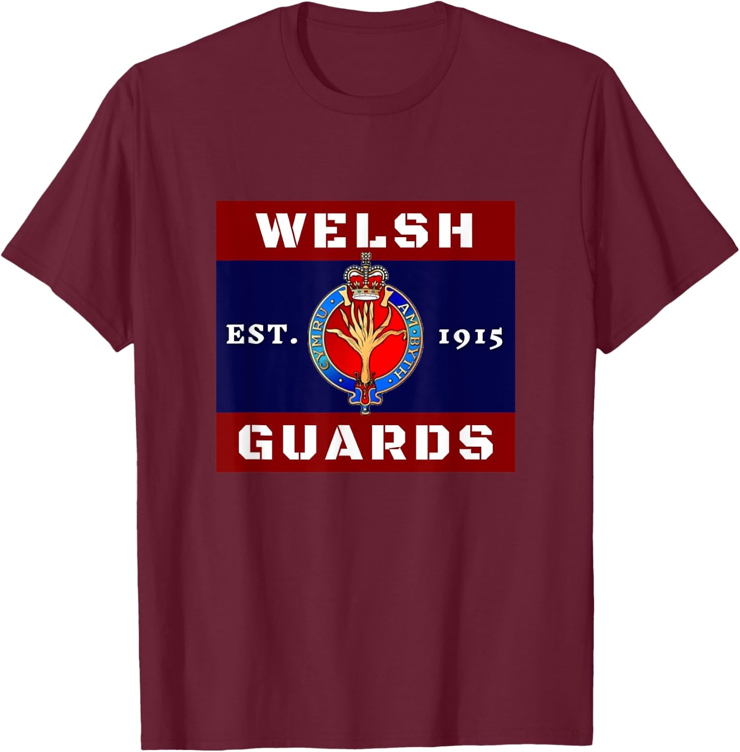 Welsh Guards Clothing. Welsh Guards Regiment. T-Shirt - T-Shirt | Maroon