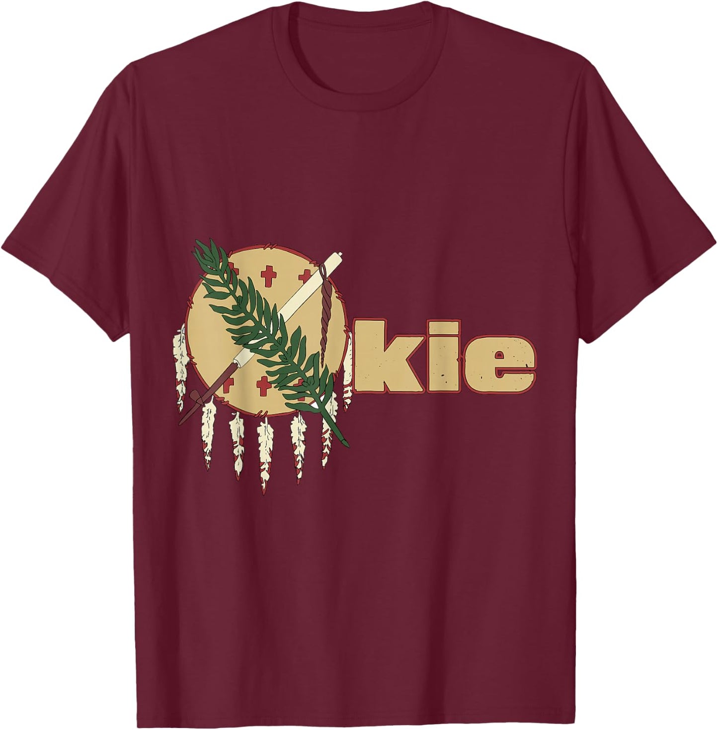 State Flag of Oklahoma Graphic - Okie T-Shirt - T-Shirt | Maroon