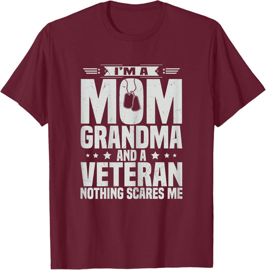 Mom Grandma And Veteran Day US Army Mothers Day T-Shirt - T-Shirt | Maroon