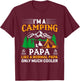 Papa Camping Fathers Day Funny Camper Dad Grandpa Men T-Shirt - T-Shirt | Maroon