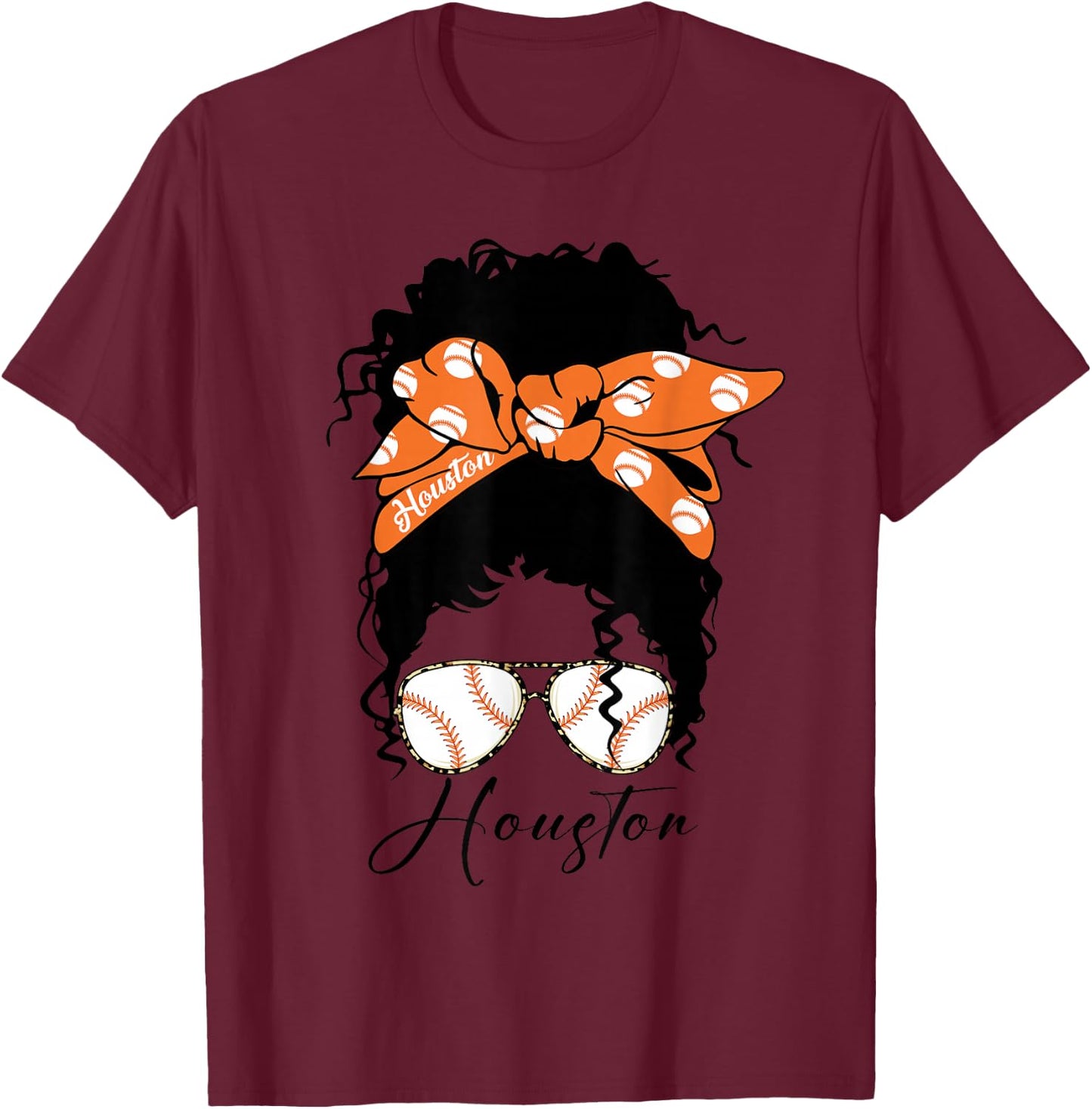 Messy Bun Souvenir Women T-Shirt - T-Shirt | Maroon