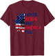 Loves Jesus And America Too Sunflower 4th Of July T-Shirt - T-Shirt | Maroon