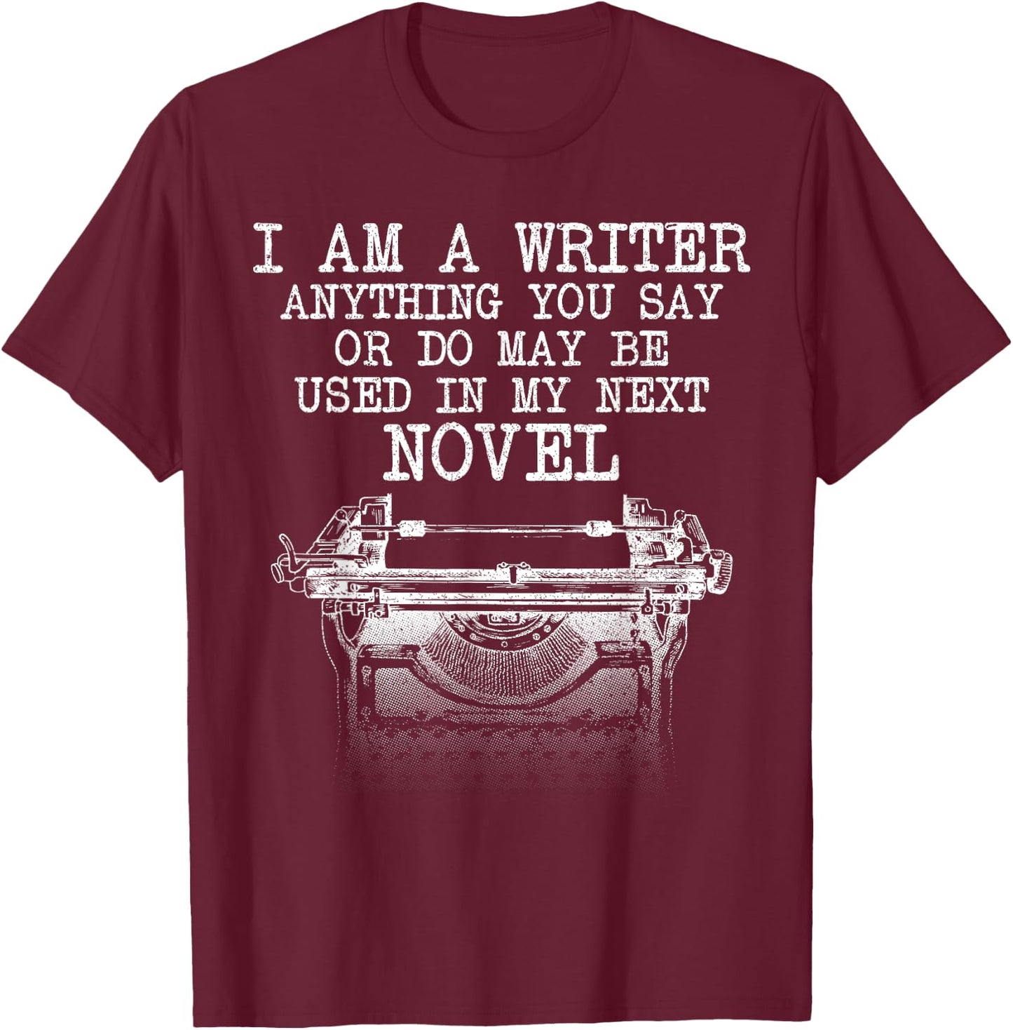 Funny Book Writer Gift Author Accessories & Stuff Cool Writer Art Women Novel Author Writing Novelist T-Shirt - T-Shirt | Maroon