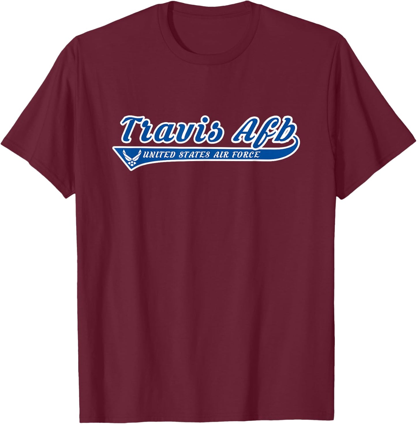Travis Air Force Base Travis AFB California CA Vintage Gift T-Shirt - T-Shirt | Maroon