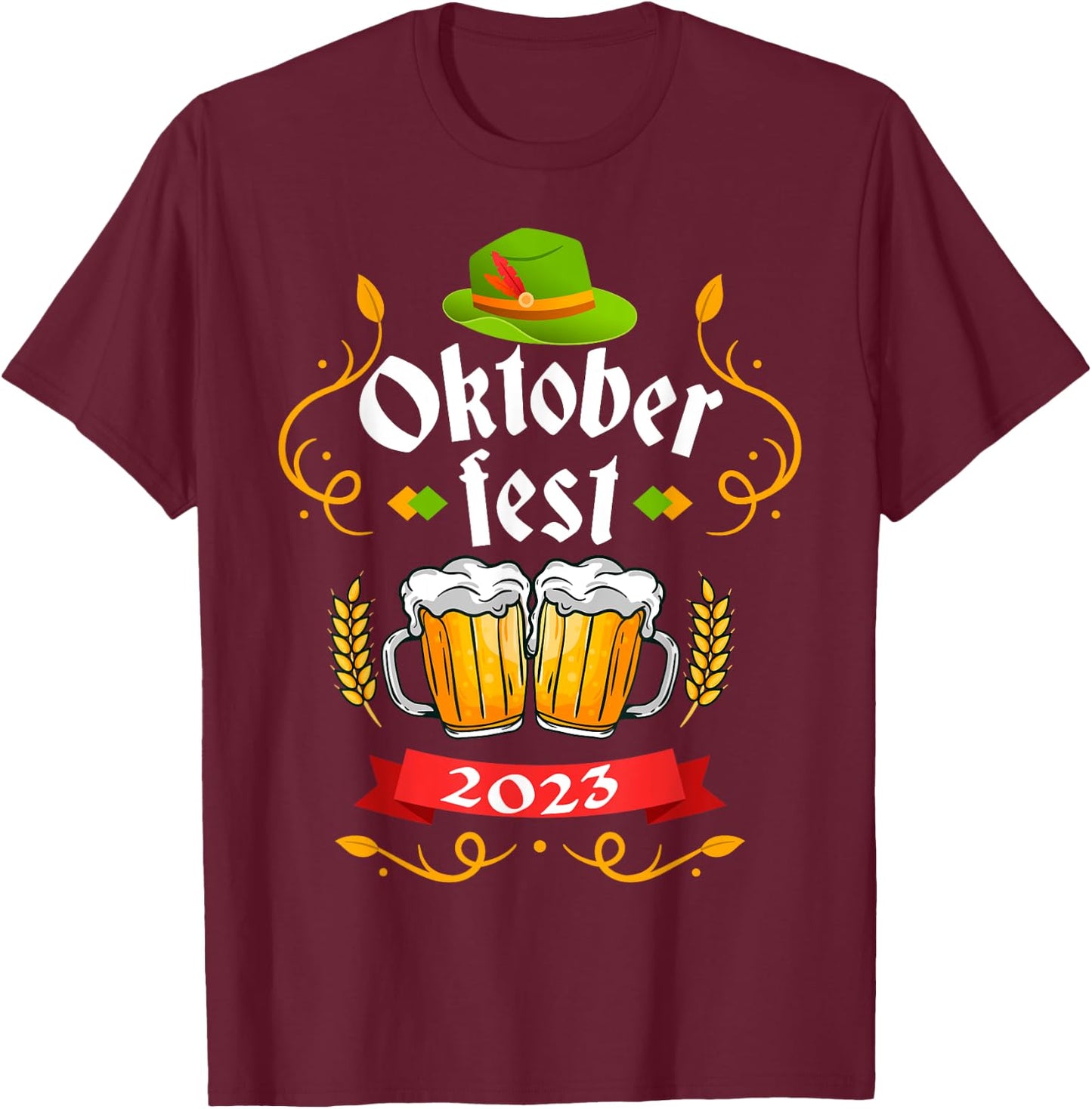 Oktoberfest 2023 Funny Oktoberfest 2023 Costume Men Women T-Shirt - T-Shirt | Maroon