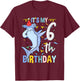 Its My 6th Birthday Dabbing Hammerhead Shark T-Shirt - T-Shirt | Maroon
