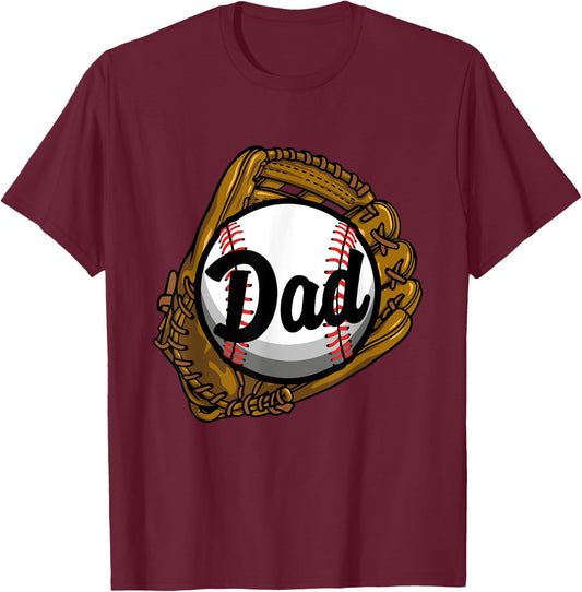 Baseball Dad Coach Shirt Gifts for Baseball Softball Dad Mom T-Shirt - T-Shirt | Maroon