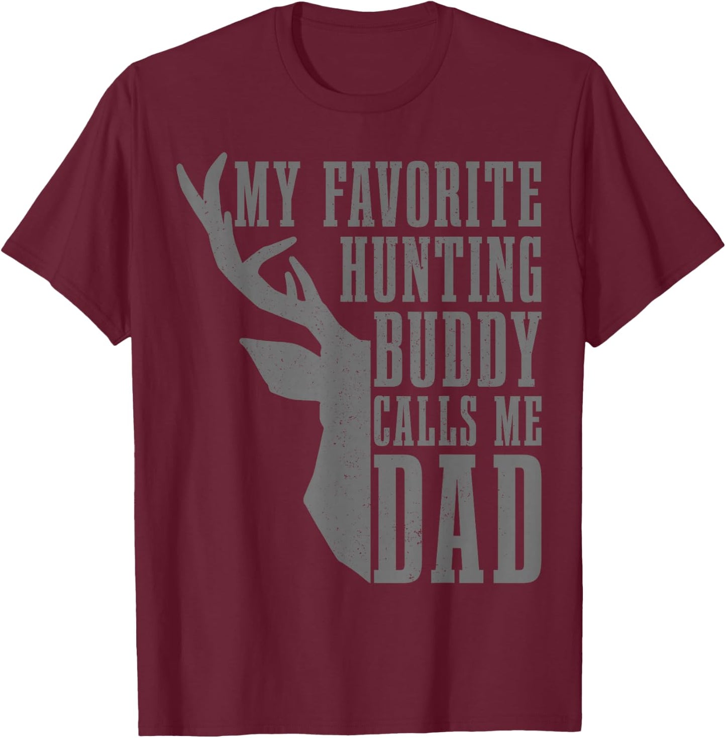 Hunter Deer Hunting Antlers Funny Hunting Vintage T-Shirt - T-Shirt | Maroon