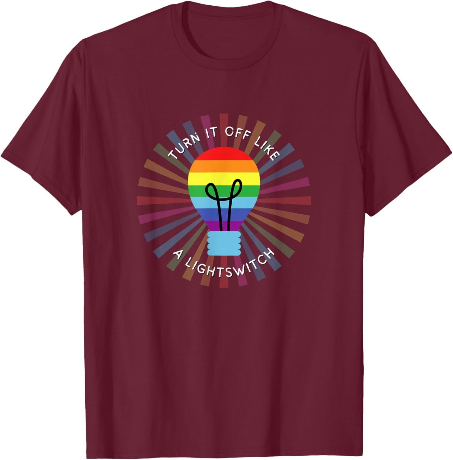 Book of Mormon Musical Rainbow Turn It Off T-Shirt - T-Shirt | Maroon