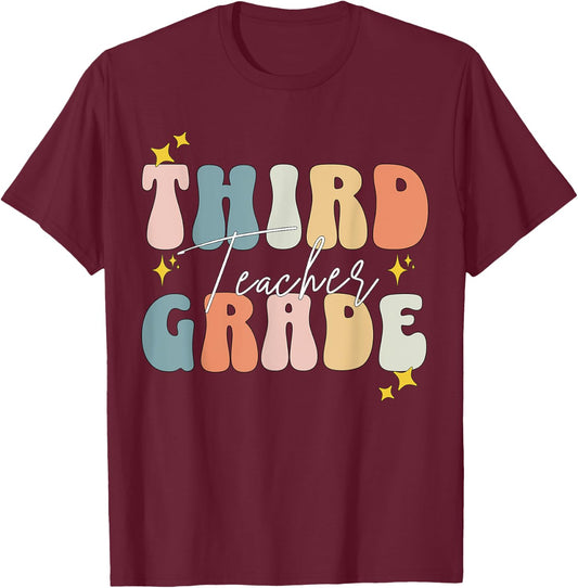 Third Grade Teacher 3rd Grade back to school T-Shirt - T-Shirt | Maroon