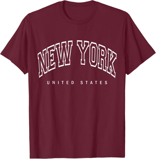 New York City - United States - Throwback Design - Classic T-Shirt - T-Shirt | Maroon