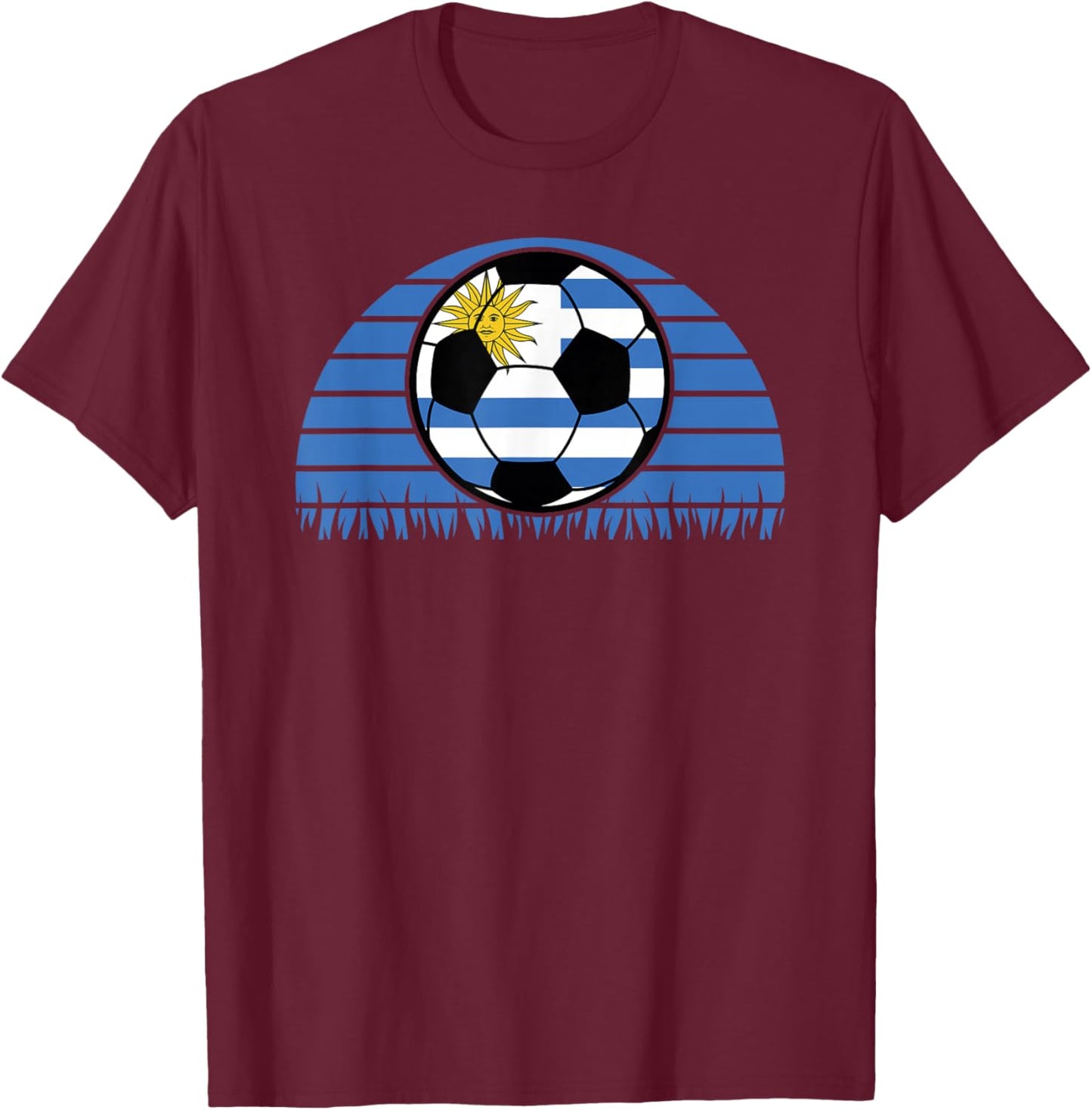 Uruguay Flag Soccer Patriotic Football Kids Boys T-Shirt - T-Shirt | Maroon