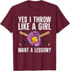 Cool Softball Girls Youth Catcher Pitcher Baseball T-Shirt - T-Shirt | Maroon