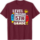 First Day Of 5th Grade Level Unlocked Game Back To School T-Shirt - T-Shirt | Maroon