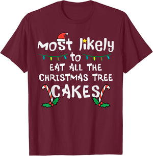 Likely Eat All Christmas Tree Cakes Xmas Family Match Kids T-Shirt - T-Shirt | Maroon