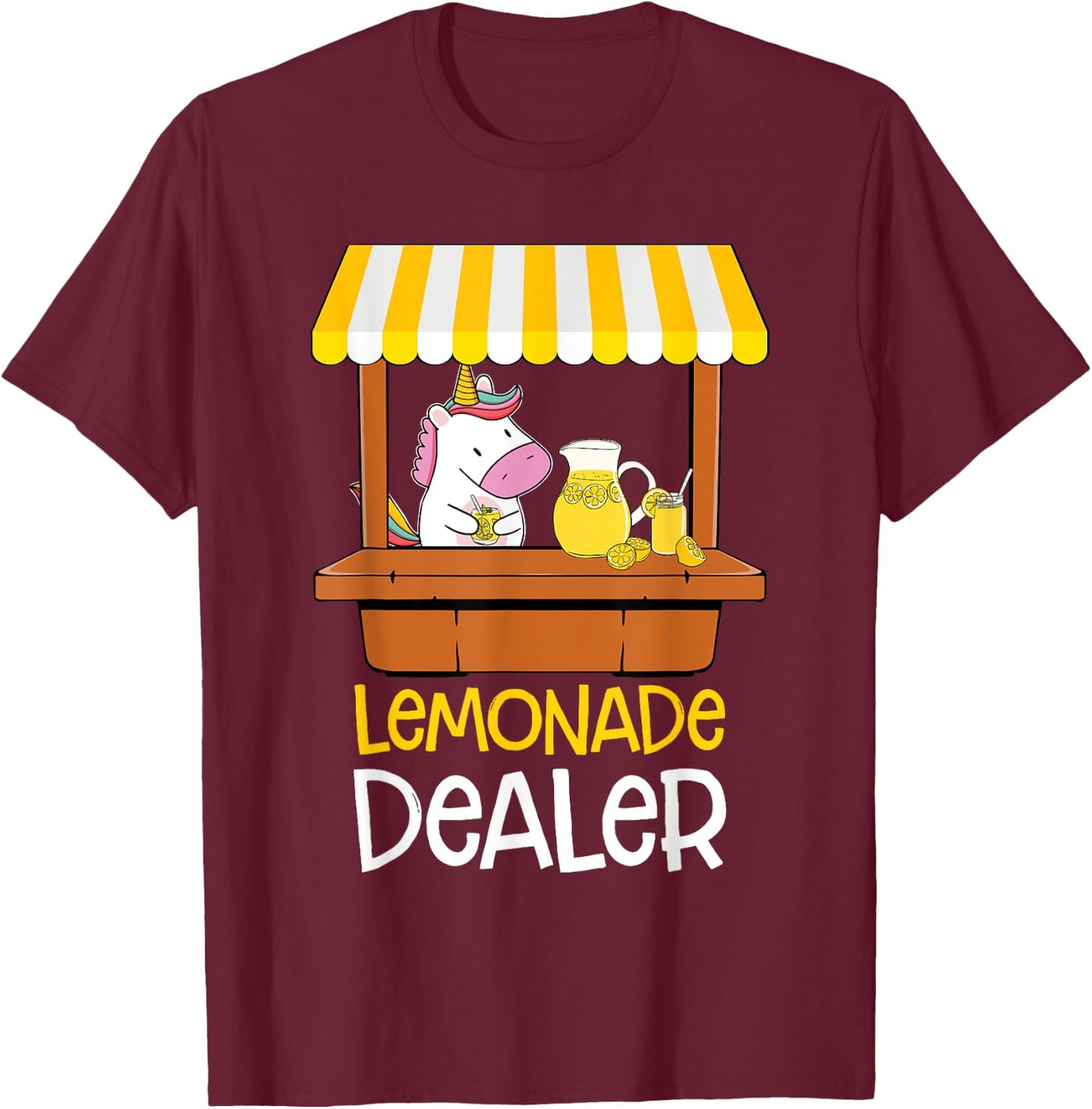 Lemonade Stand Dealer Unicorn Refreshing Lemon Kids T-Shirt - T-Shirt | Maroon