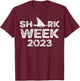 Retro Shark Fin Week 2023 Lovers Animal Ocean Trip Biologist T-Shirt - T-Shirt | Maroon