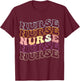 Nurse Groovy Retro Hippie T-Shirt - T-Shirt | Maroon