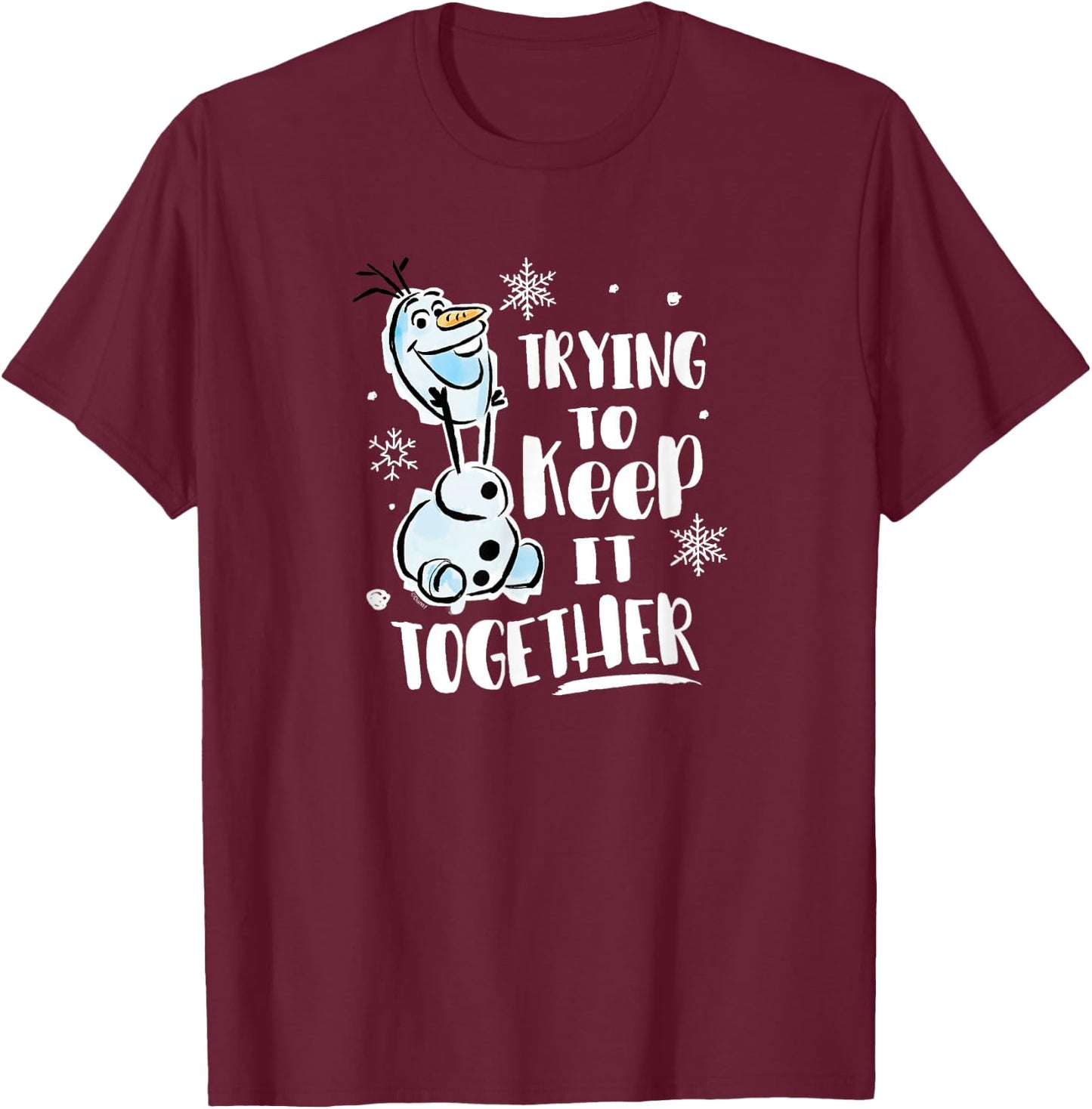 Frozen - Olaf Trying To Keep It Together T-Shirt - T-Shirt | Maroon