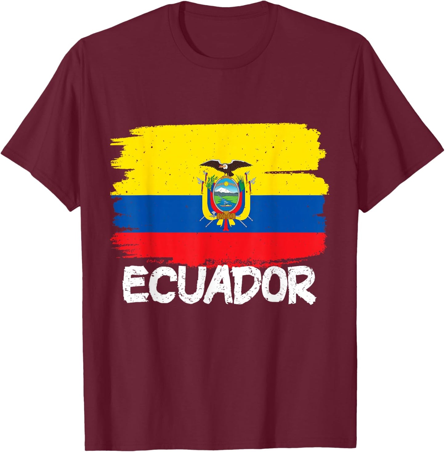 Cool Ecuador Flag T-Shirt - T-Shirt | Maroon