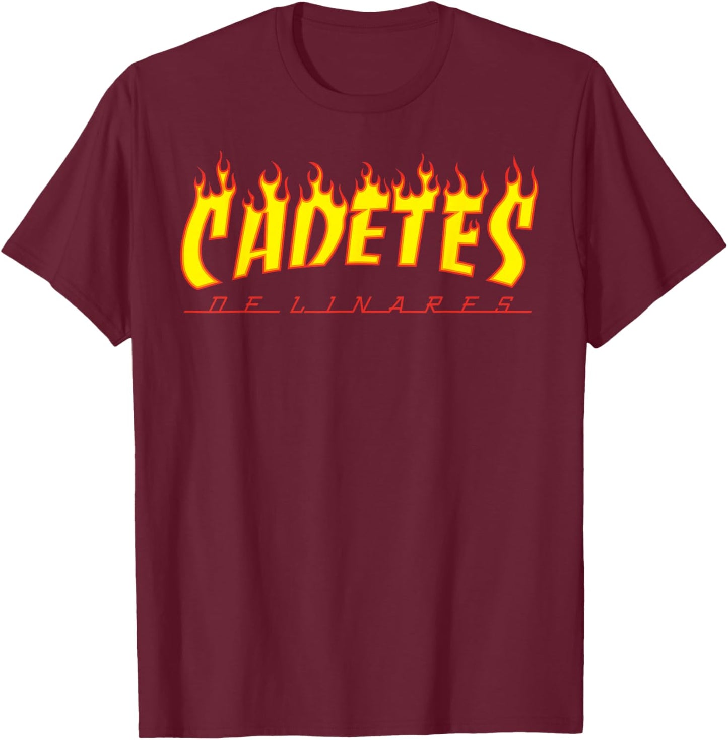 Cadetes De Linares Fire Flames Mexicans Corridos Mexicanos T-Shirt - T-Shirt | Maroon