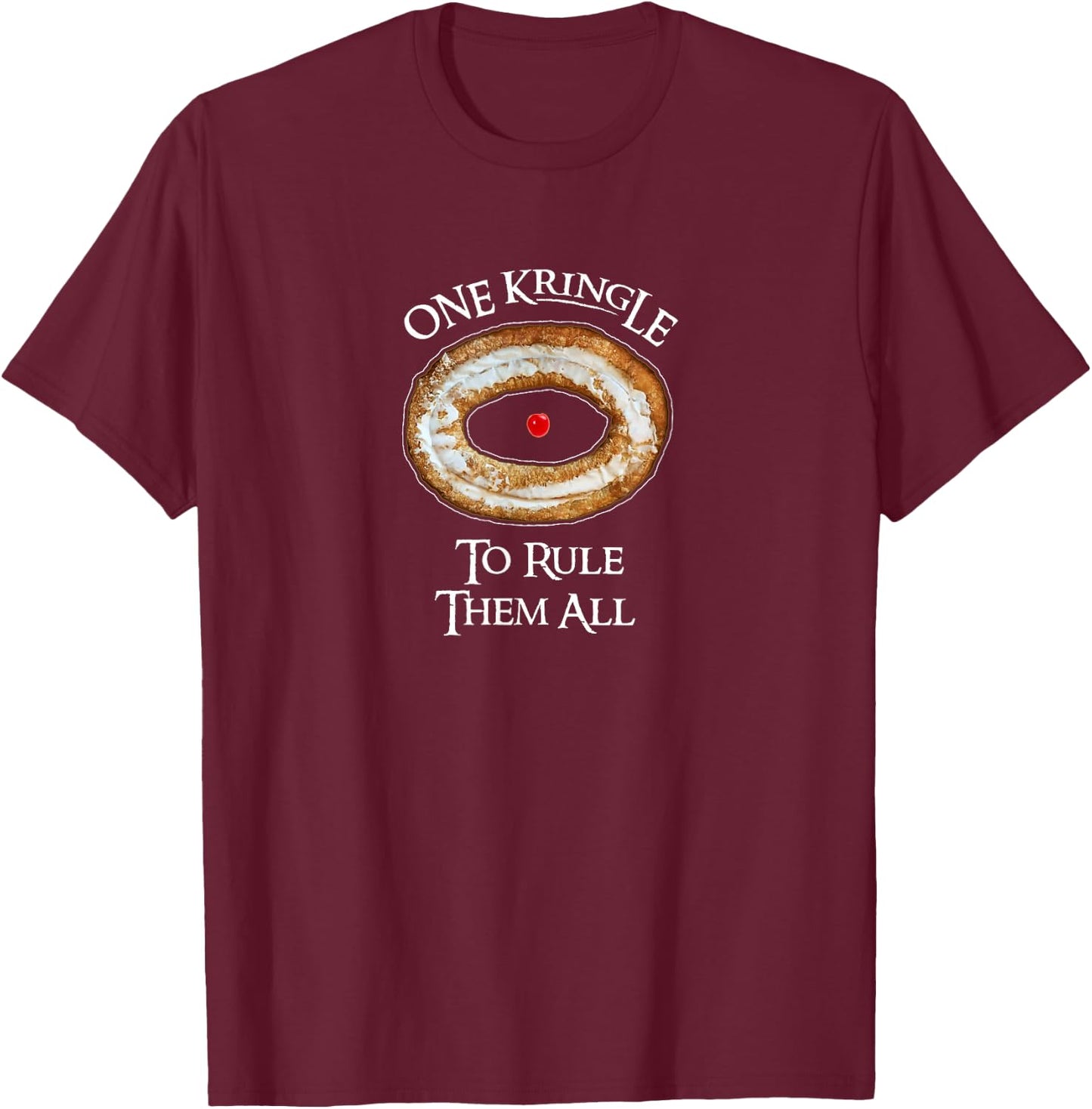 Kringle Danish Scandinavian Pretzel Coffee Cake Dessert Geek T-Shirt - T-Shirt | Maroon