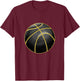 Basketball Illustration Black Gold Ball Design Streetball T-Shirt - T-Shirt | Maroon