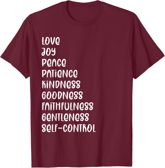Galatians 5 22 Gift Christians - Fruit Of The Spirit T-Shirt - T-Shirt | Maroon