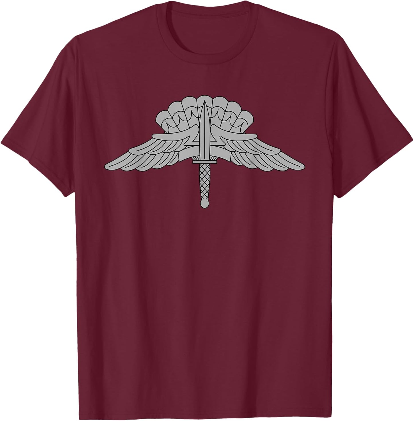 Military Freefall Parachutist Badge - US Army OD Green T-Shirt - T-Shirt | Maroon