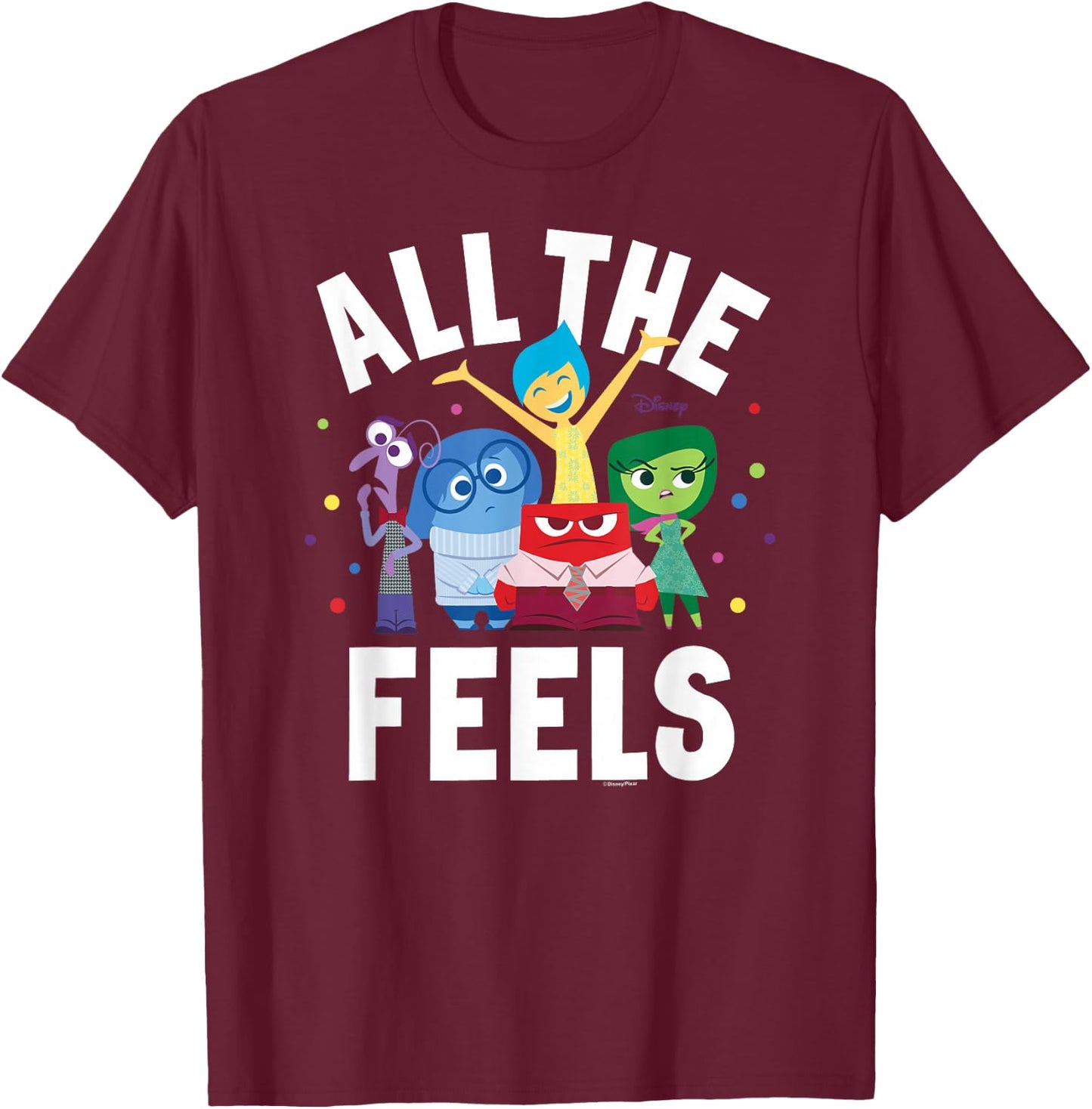 Inside Out - All The Feels T-Shirt - T-Shirt | Maroon