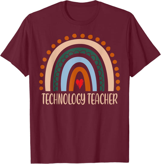 Technology Teacher Rainbow Appreciation Day Back To School Women T-Shirt - T-Shirt | Maroon