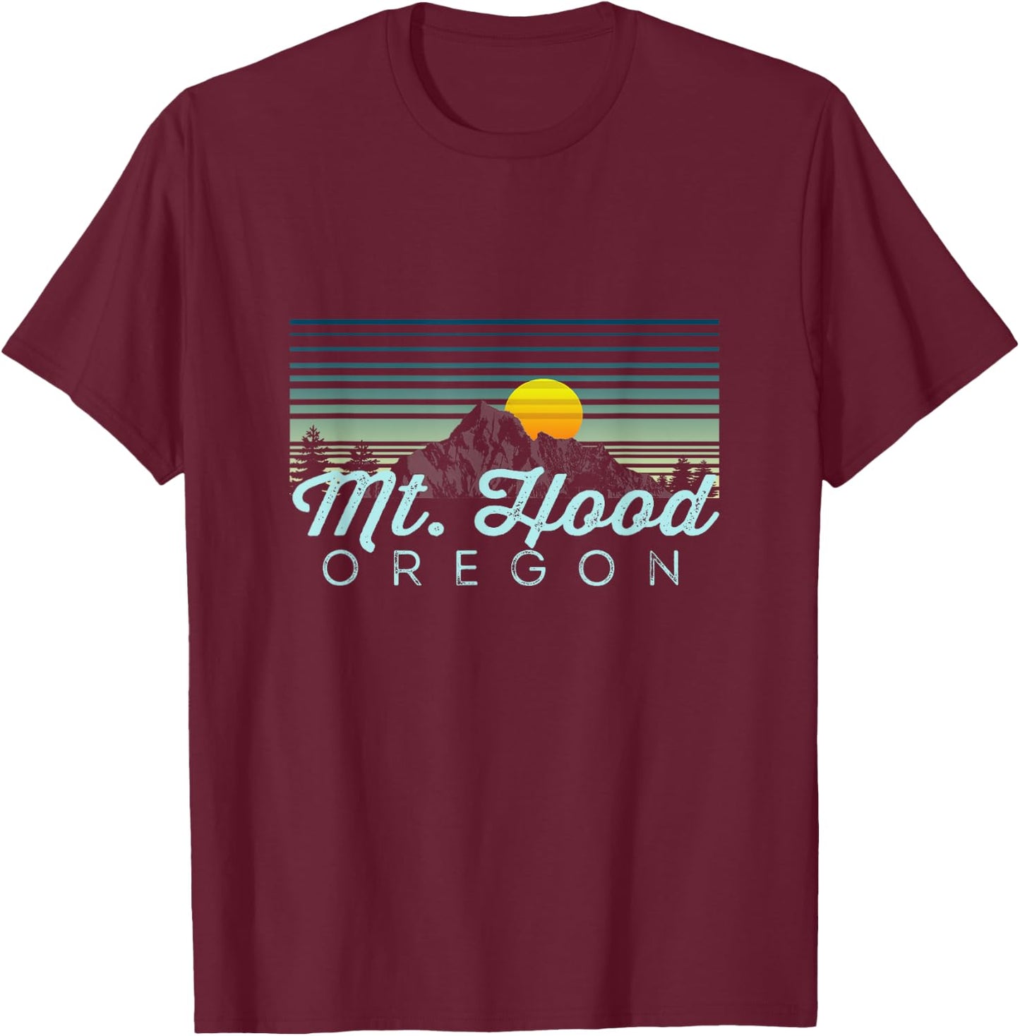 Mt. Hood Retro Clothes & Gear - Mt. Hood Souvenir T-Shirt - T-Shirt | Maroon